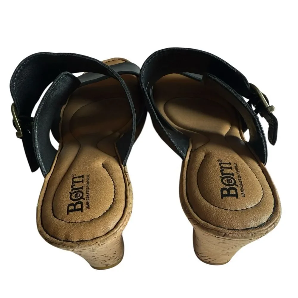 Børn Black Leather Wedges Women’s Size 10 Like New